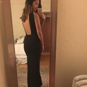 Long black dress with slit
